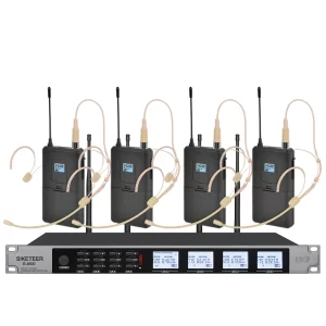 Profissional sistema de microfone sem fio uhf fone de ouvido microfone condensador adequado para o microfone palco igreja