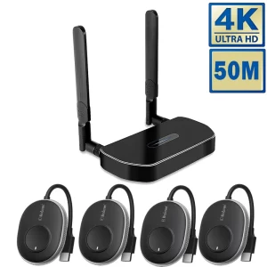 4k sem fio hdmi extensor transmissor kits completo hd 4k 50hz 5ghz 50m sem fio hdmi display dongle para tv vara monitor projetor