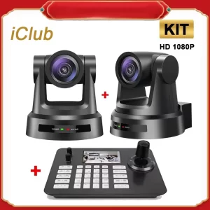 Transmissão incrível 2 + 1 kit = 2 pces poe 20x 30x 12x câmera de conferência ptz sdi hdmi lan usb hd1080p + 1 pcs ip controlador joystick
