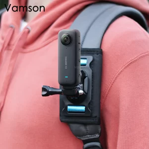 Vamson para insta360 x3 acessórios 360 graus rotativo mochila clipe braçadeira de montagem para insta360 um x2 dji ação 3 2 ir pro câmera